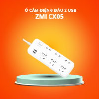 Ổ cắm điện 6 đầu tích hợp 2 cổng sạc nhanh USB ZMI CX05