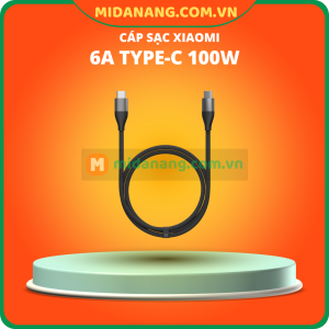 Cáp sạc Xiaomi 6A Type-C 100W  màu xám đậm