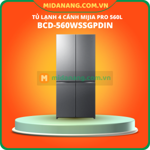 Tủ lạnh 4 cánh Mijia Pro Micro-Freshness Dual System Cross 560L - Thiết kế âm tủ - Hệ thống làm lạnh kép - Làm đá tự động -  BCD-560WSSGPDIN