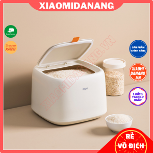 Thùng đựng gạo kín Xiaomi Wuming 10kg chống côn trùng và chống ẩm, tặng bơ đong gạo