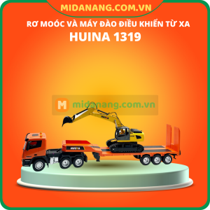 Rơ moóc sàn phẳng bán hợp kim 9 kênh điều khiển từ xa và máy đào điều khiển từ xa HUINA1319
